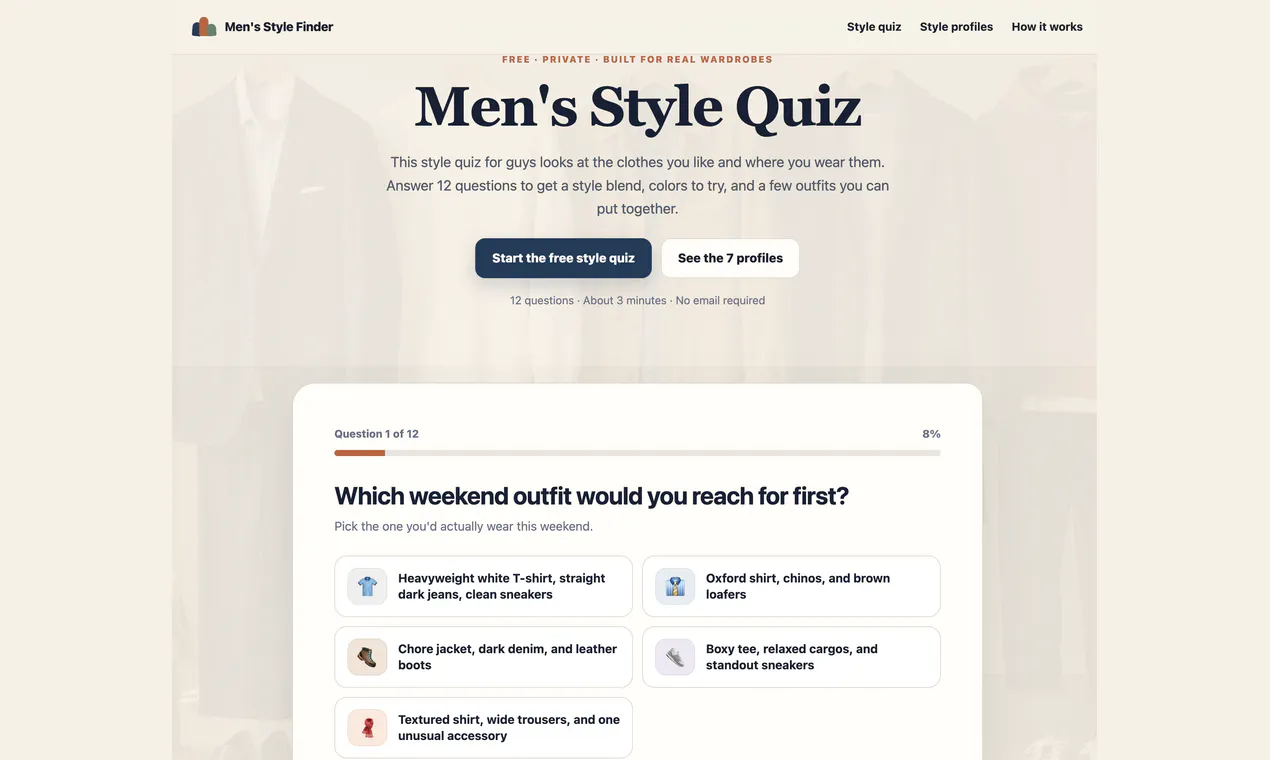 Men's Style Quiz gallery image