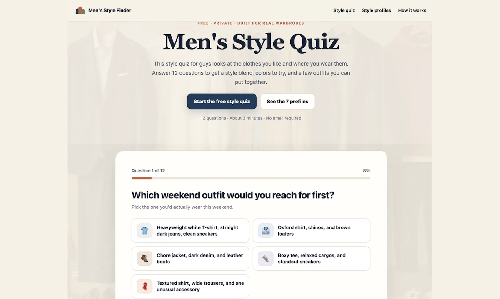 Men's Style Quiz screenshot 3