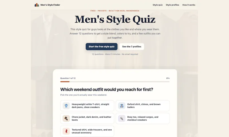 Men's Style Quiz screenshot 3