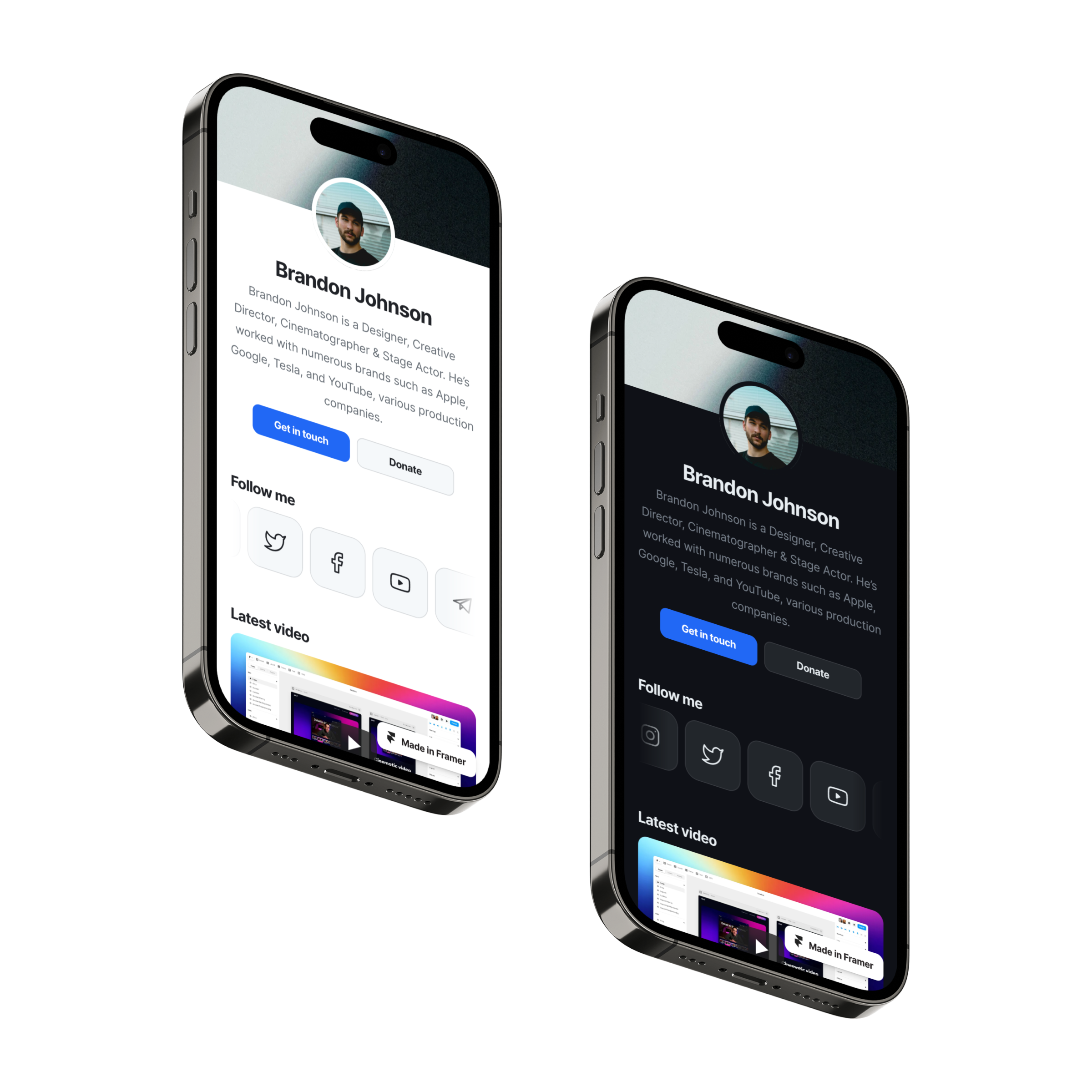 Origens - modelo de Framer