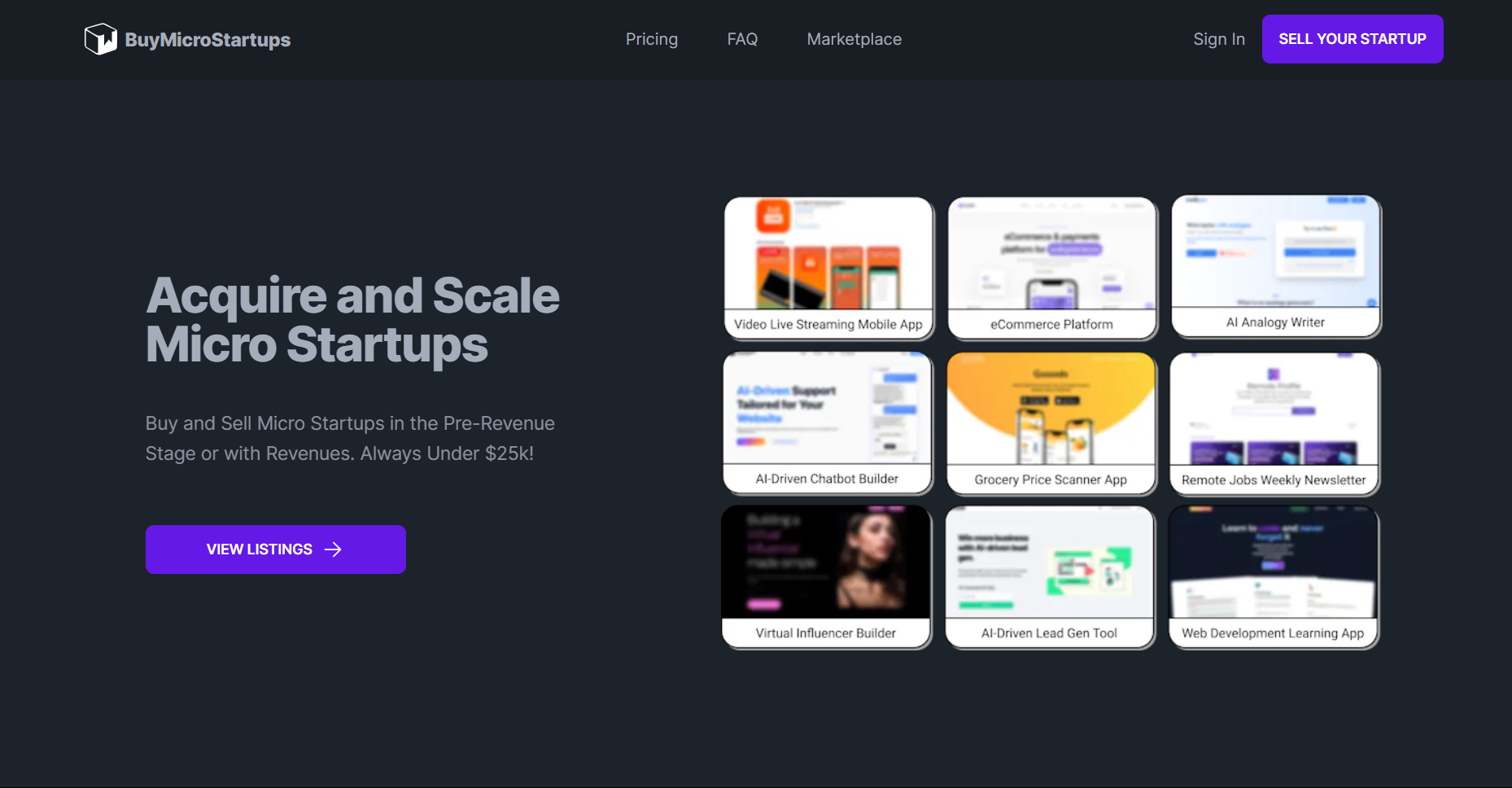 startuptile BuyMicroStartups-Buy and Sell micro-startups without fees