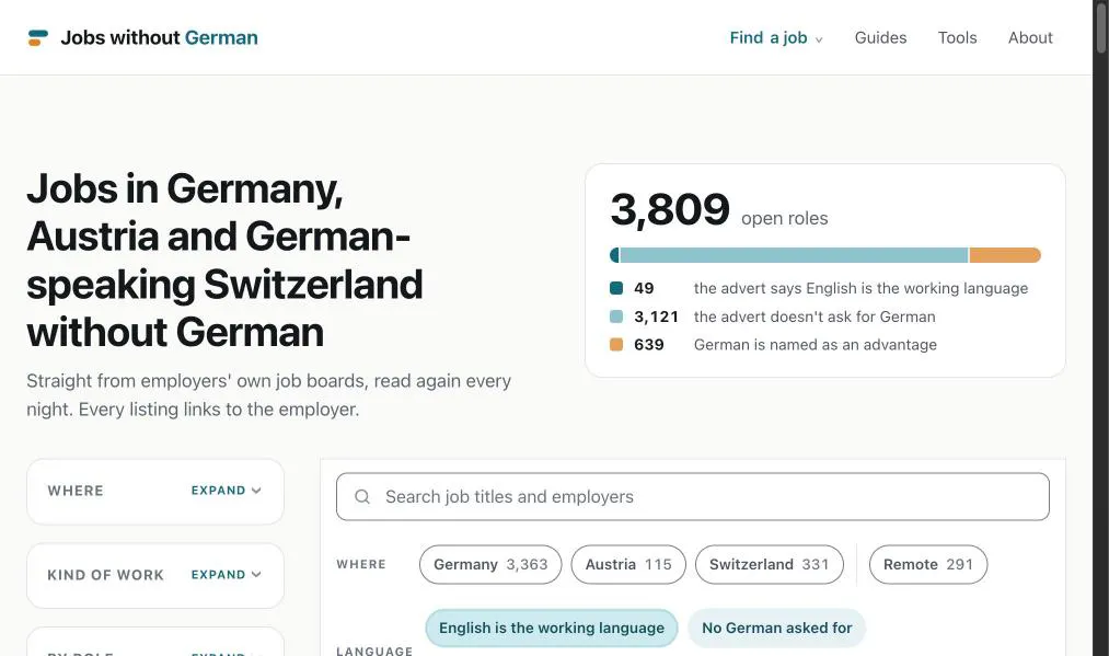 Jobs without German gallery image