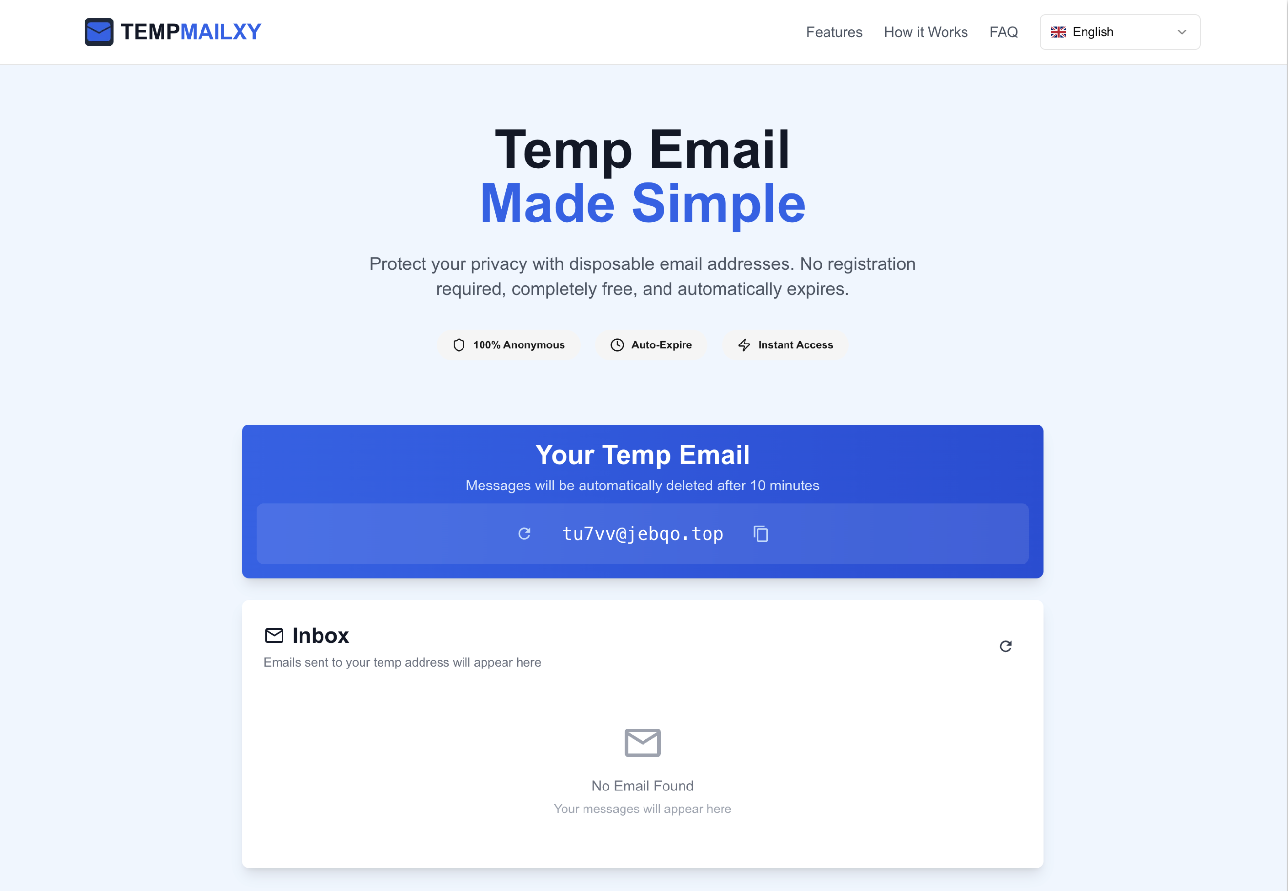 Tempmailxy - Gratis wegwerp -e -mail - Temp Mail media 1