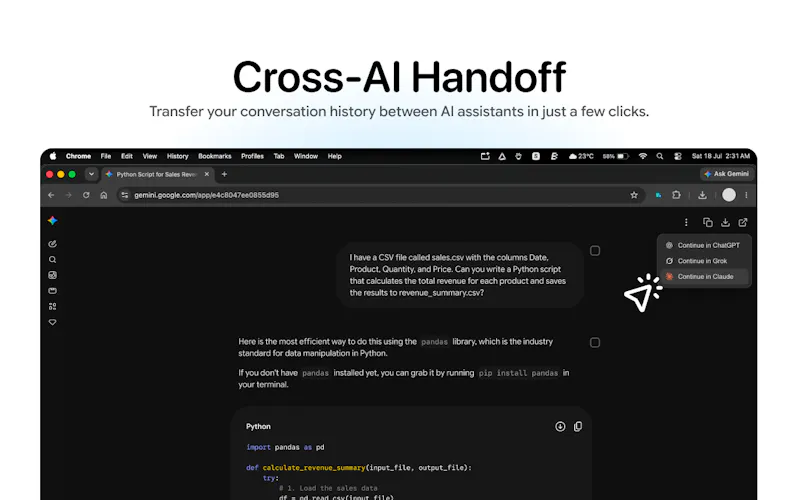ConvoVault : AI Chat Exporter screenshot 2