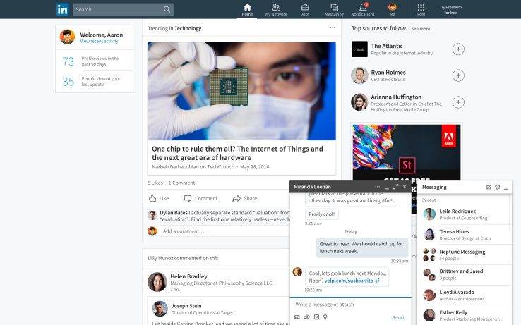 Linkedin Desktop Redesign A Complete Redesign Of Linkedin On The