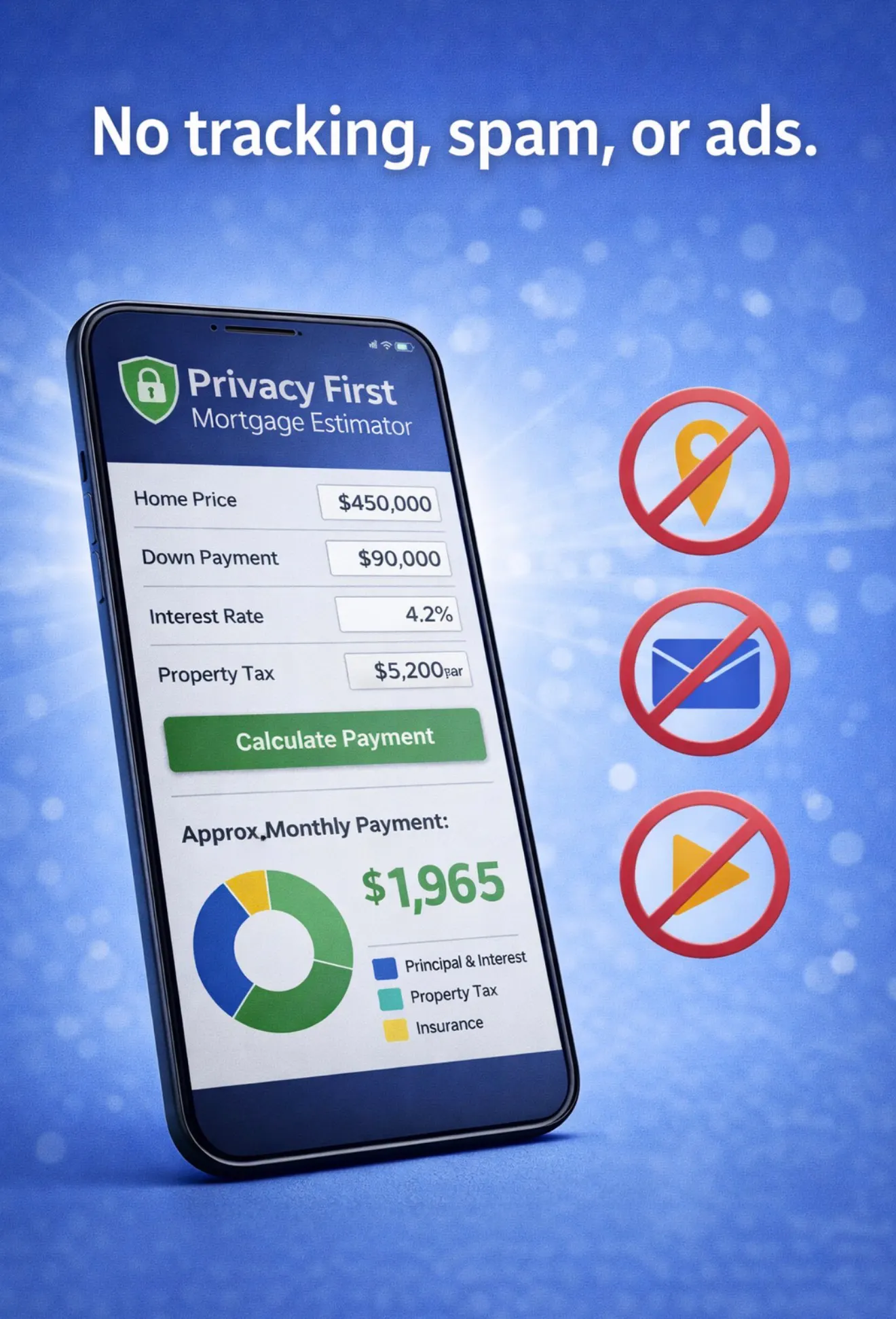 Privacy First Mortgage Estimator Tool 제품 배너