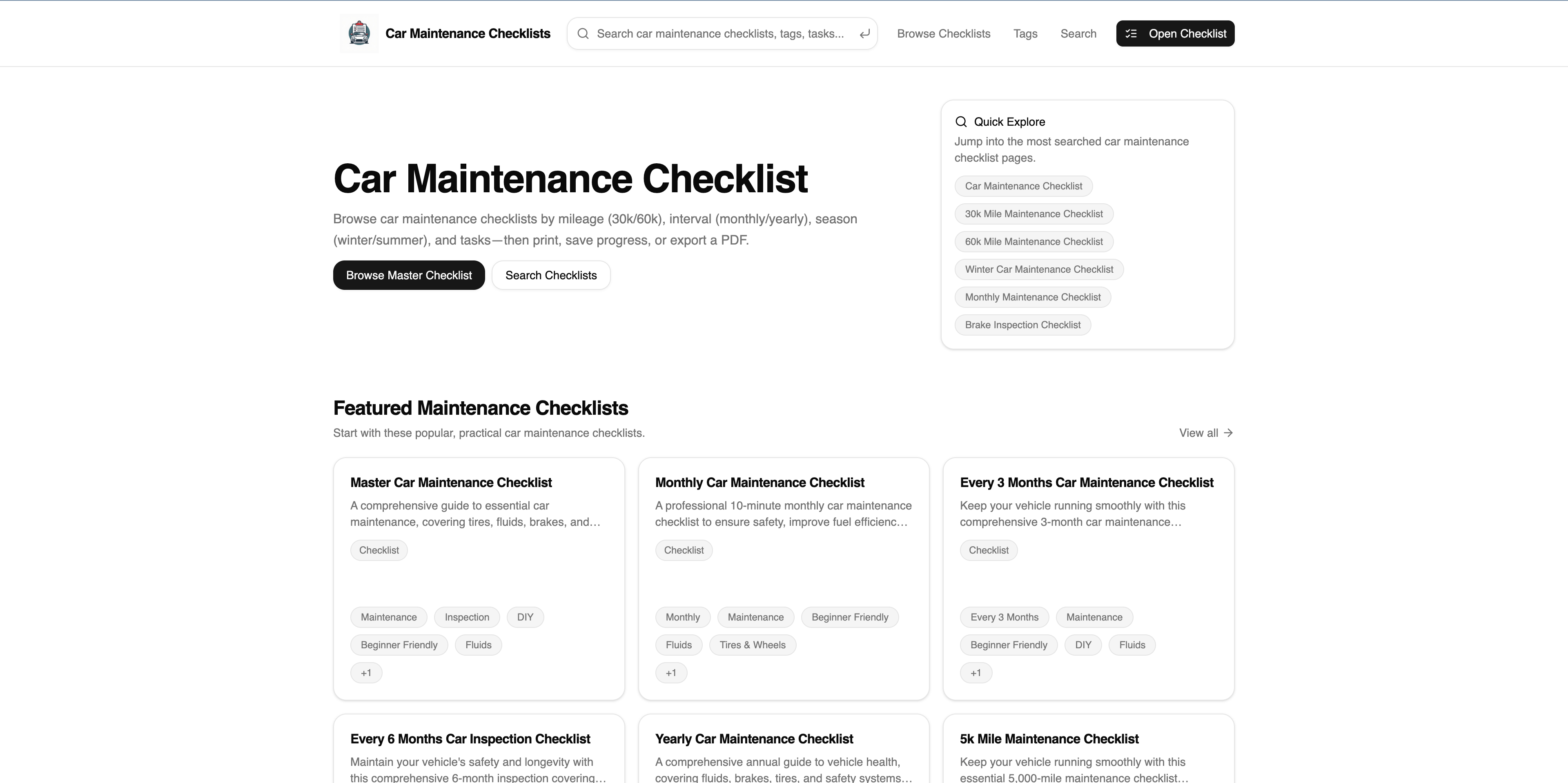 Car Maintenance Checklist gallery image