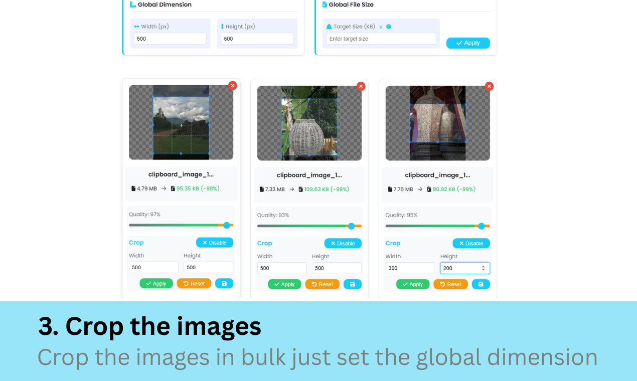 Pixcly - Compressore di immagini online gratuito e strumento Cropper media 3