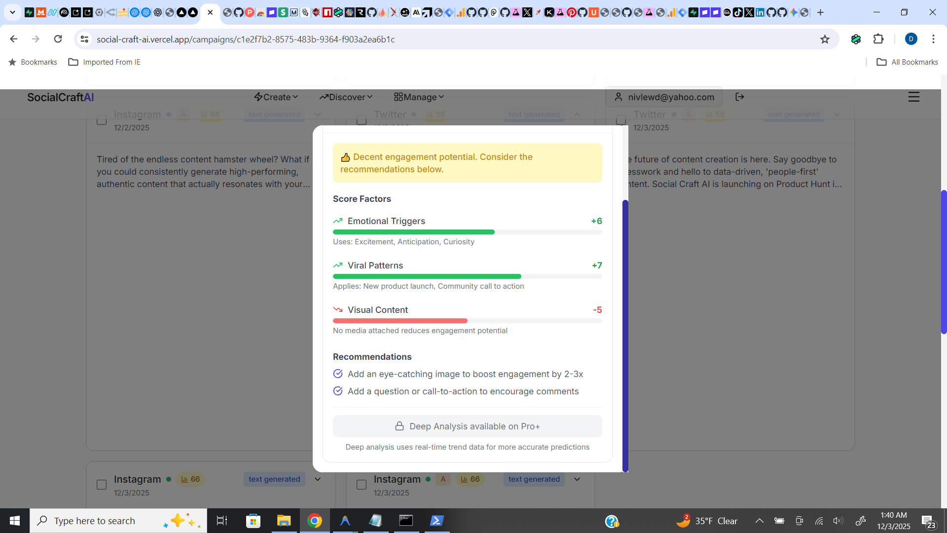 SocialCraft AI - Screenshot 2 showing product features and functionality
