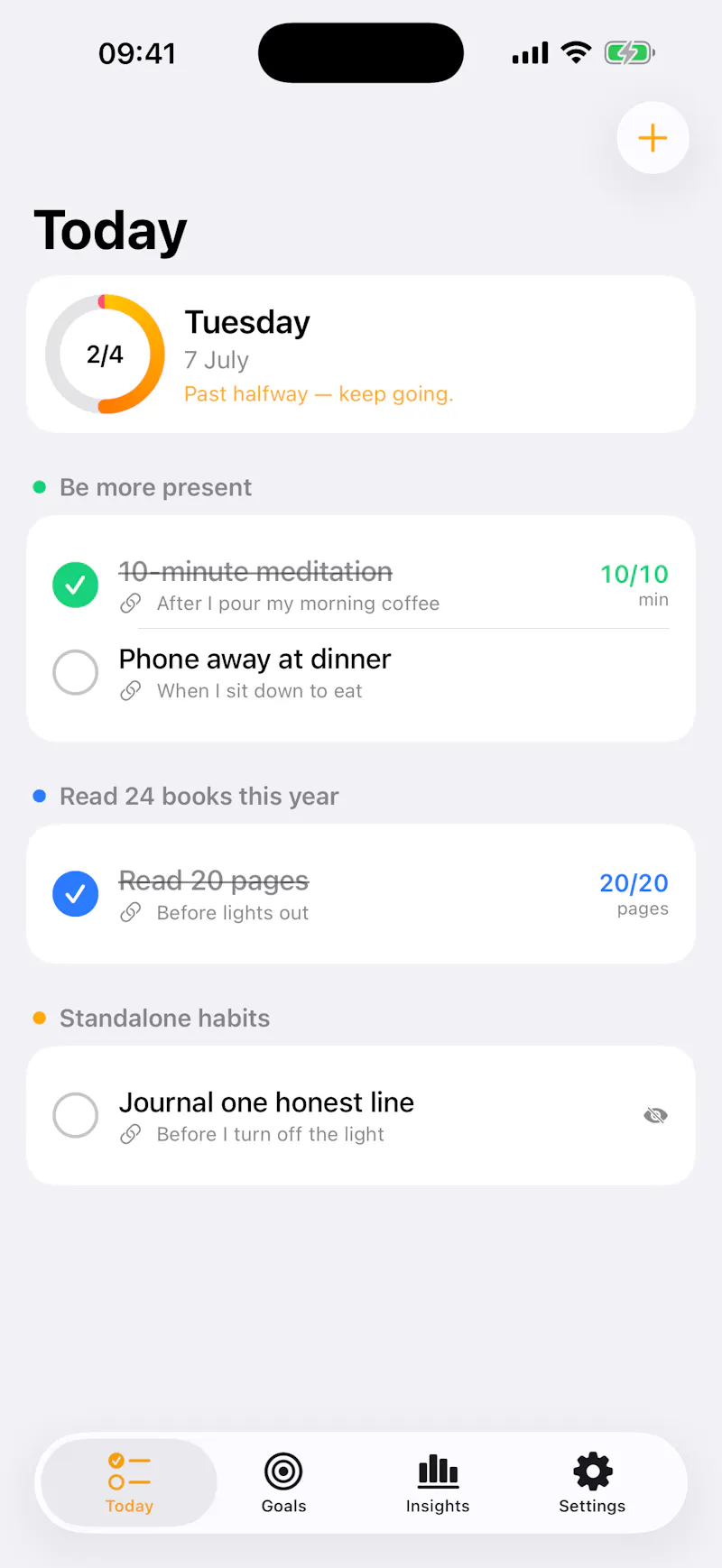 Reason: Habit Tracker screenshot 1