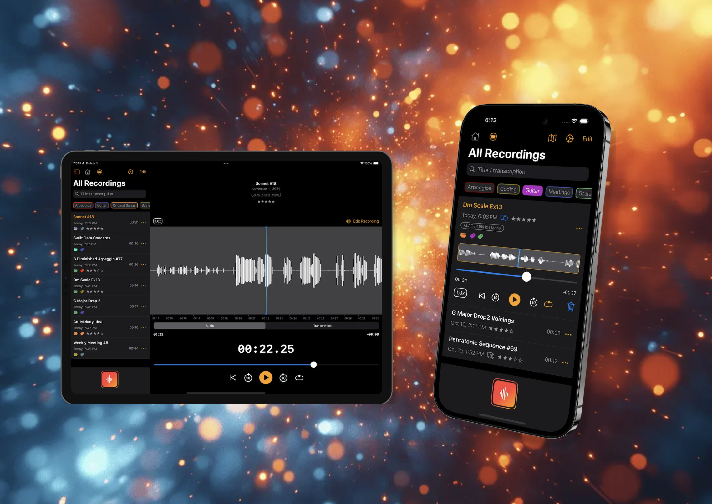 Bangin 'audioverrecorder - Record, transcriberen, cureren audio -spraakmemo's iPhone/iPad media 2