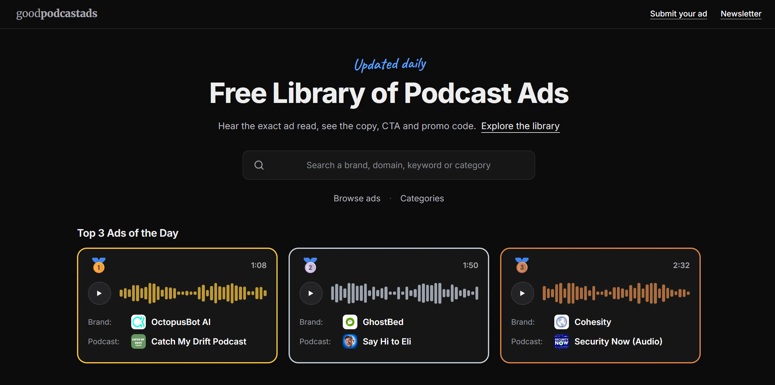 Podcast Ad Library gallery image