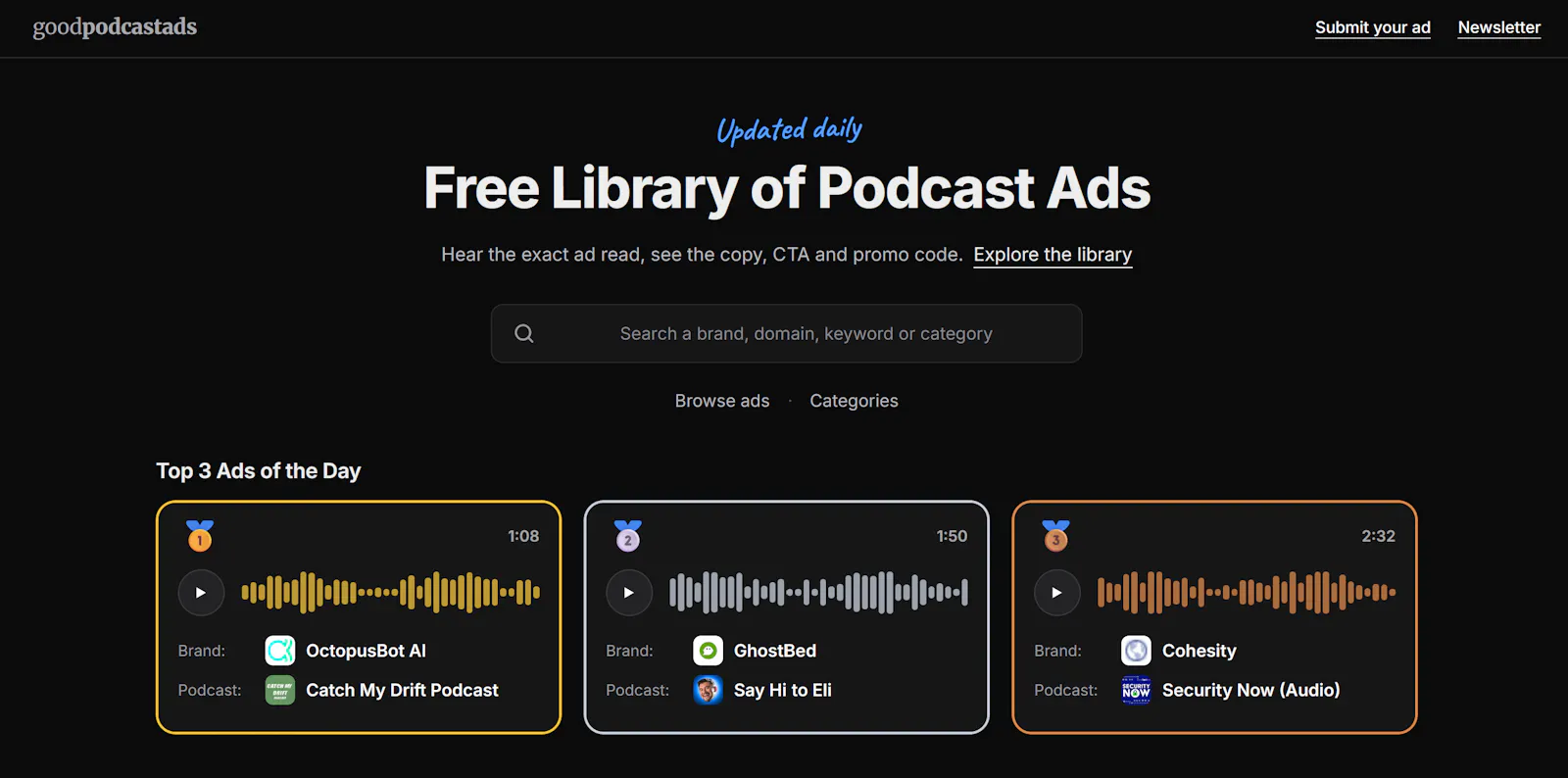 Podcast Ad Library screenshot 1