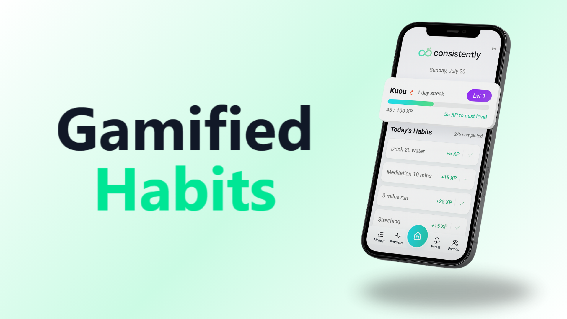 Consistently - Main screenshot showing features and interface