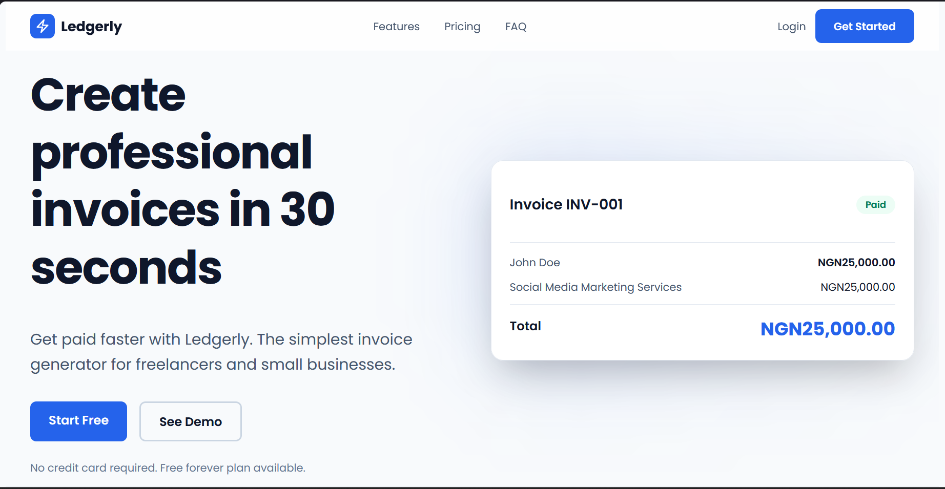 Ledgerly Invoices