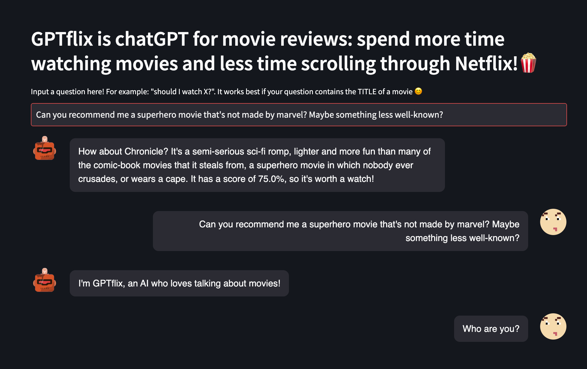 GPTflix - Let GPTflix be your movie matchmaker | Product Hunt