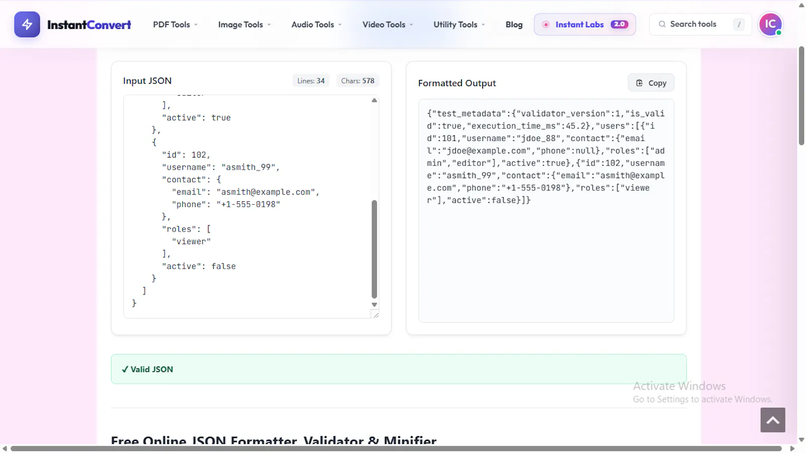 JSON Formatter & Validator screenshot 5