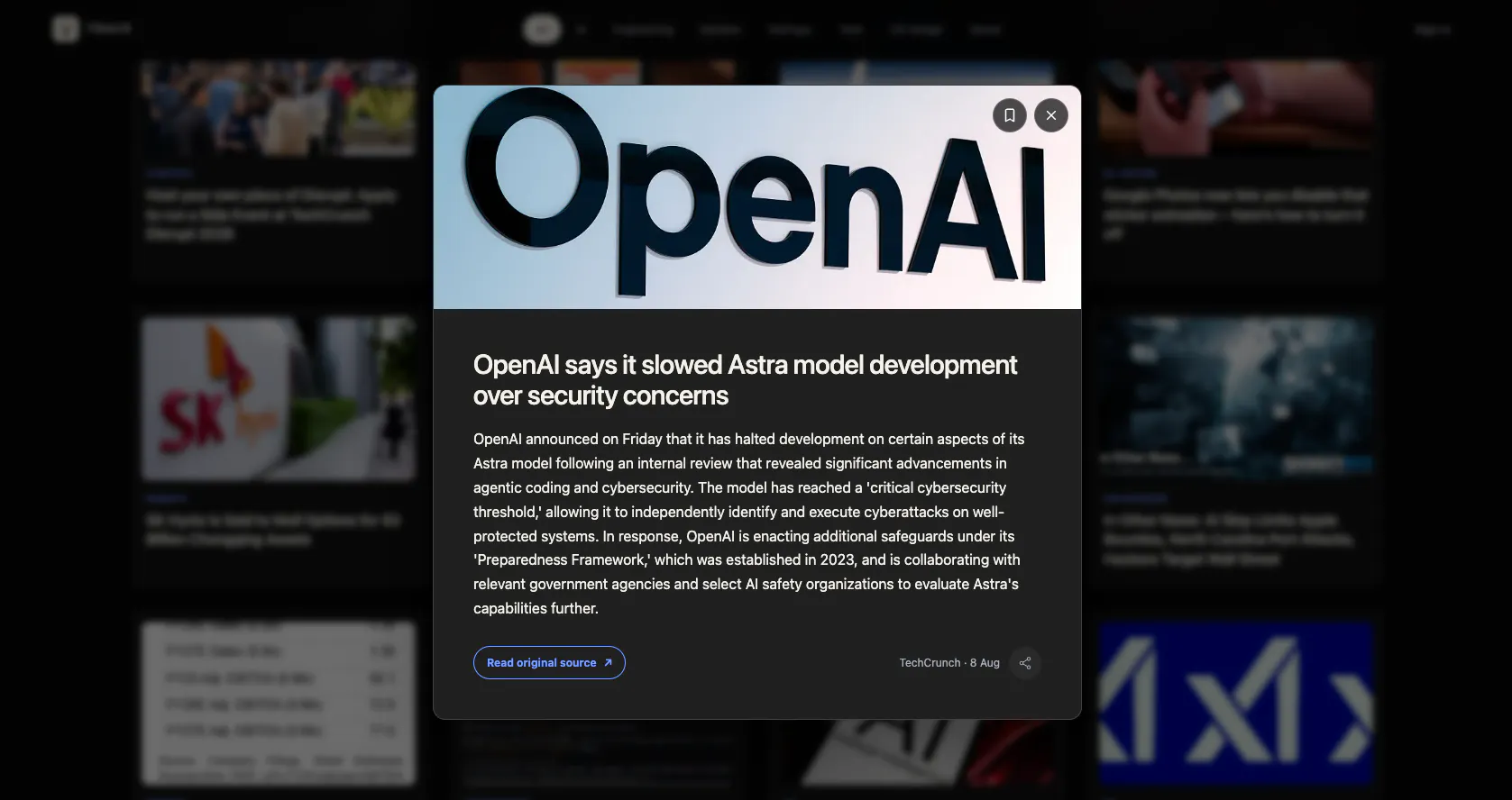 Trace: AI & Tech News in Every New Tab screenshot