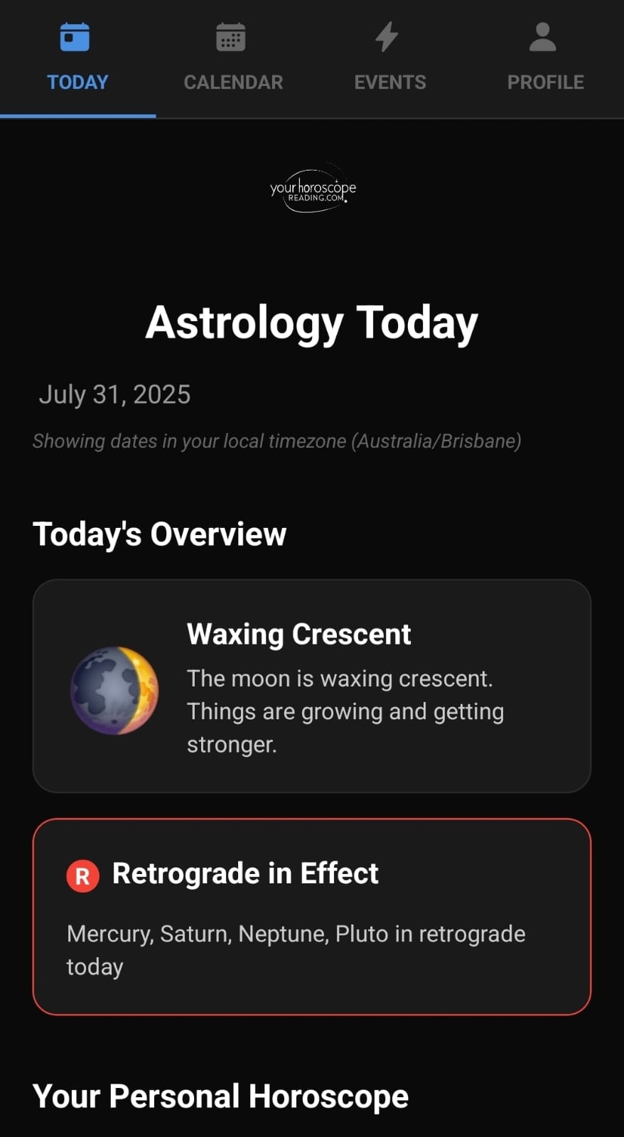 Astrology Calendar and daily horoscope