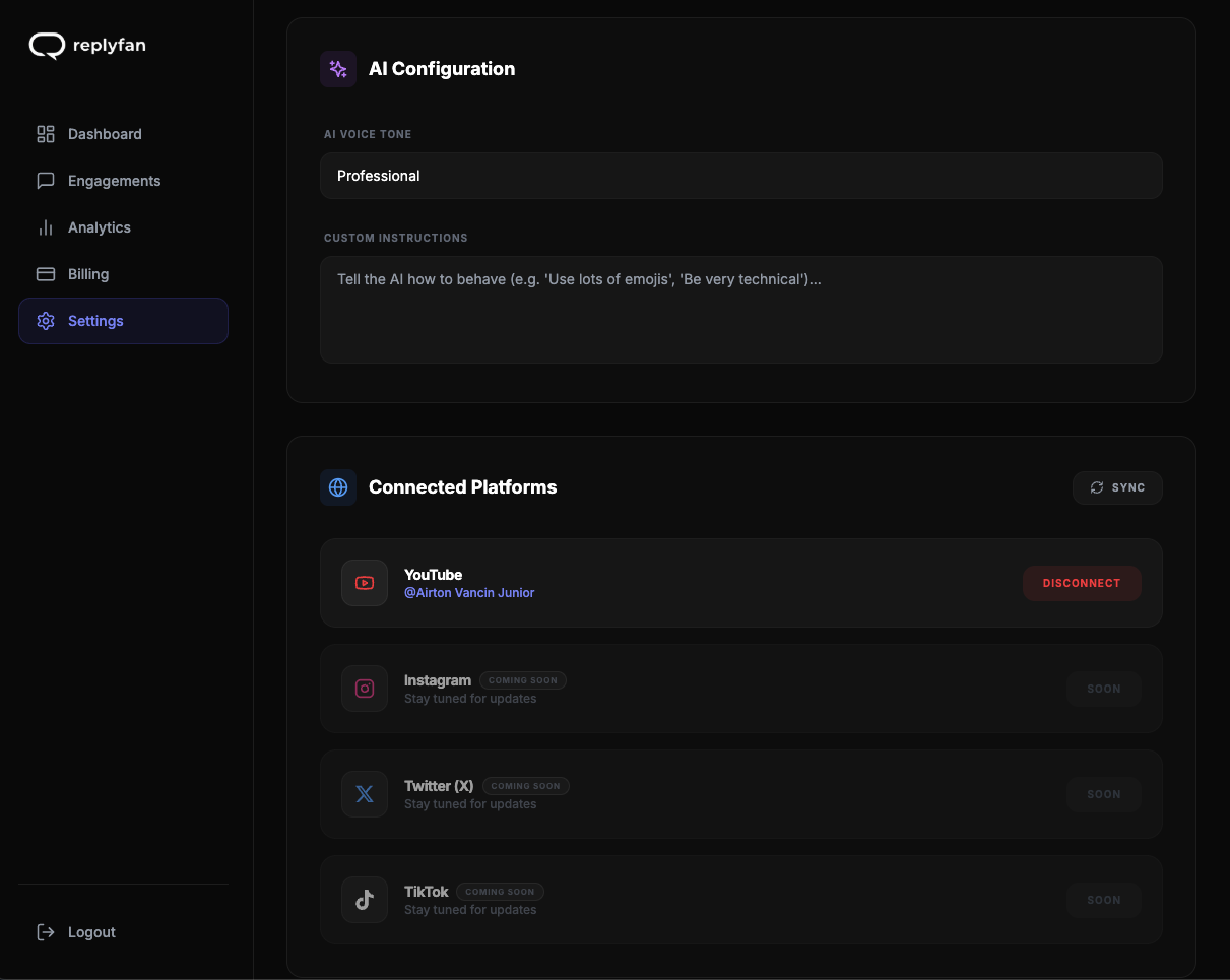 ReplyFan - Screenshot 2 showing product features and functionality