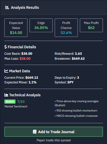 OptionEV - Main screenshot showing features and interface
