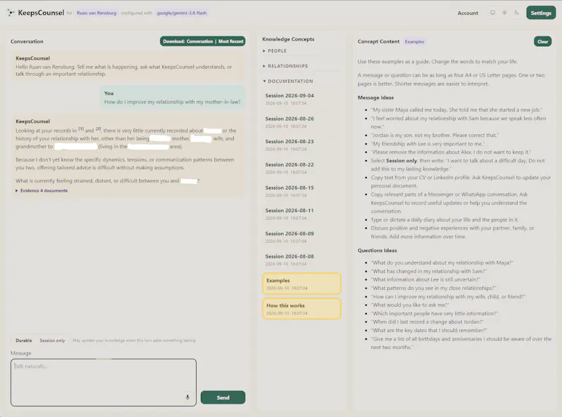 KeepsCounsel screenshot 2