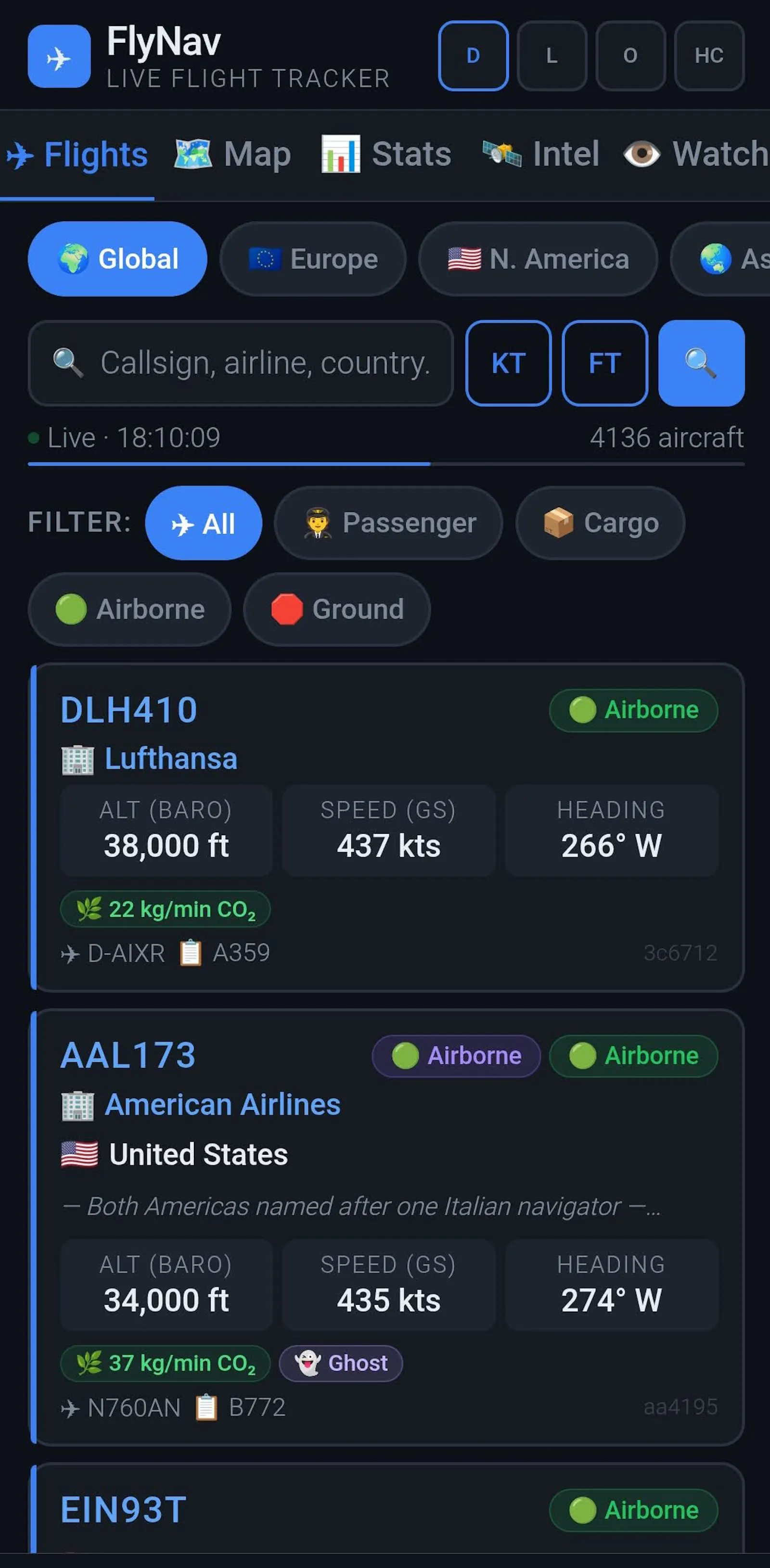 FlyNav — Live Flight Tracker screenshot 1