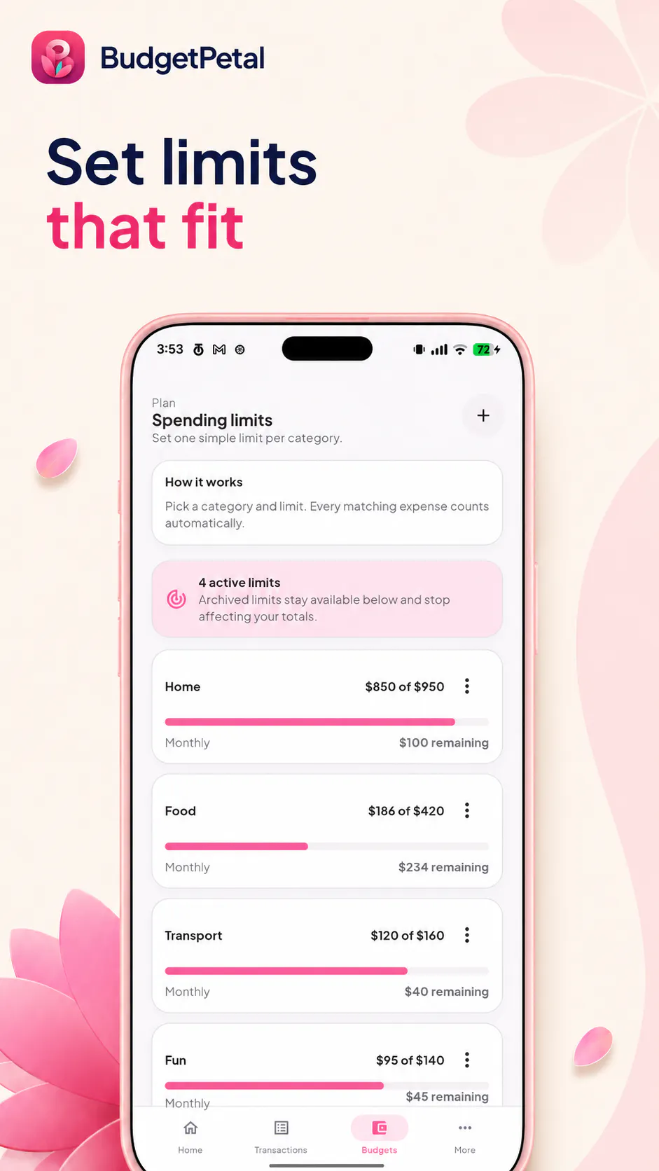 BudgetPetal Expense Tracker gallery image