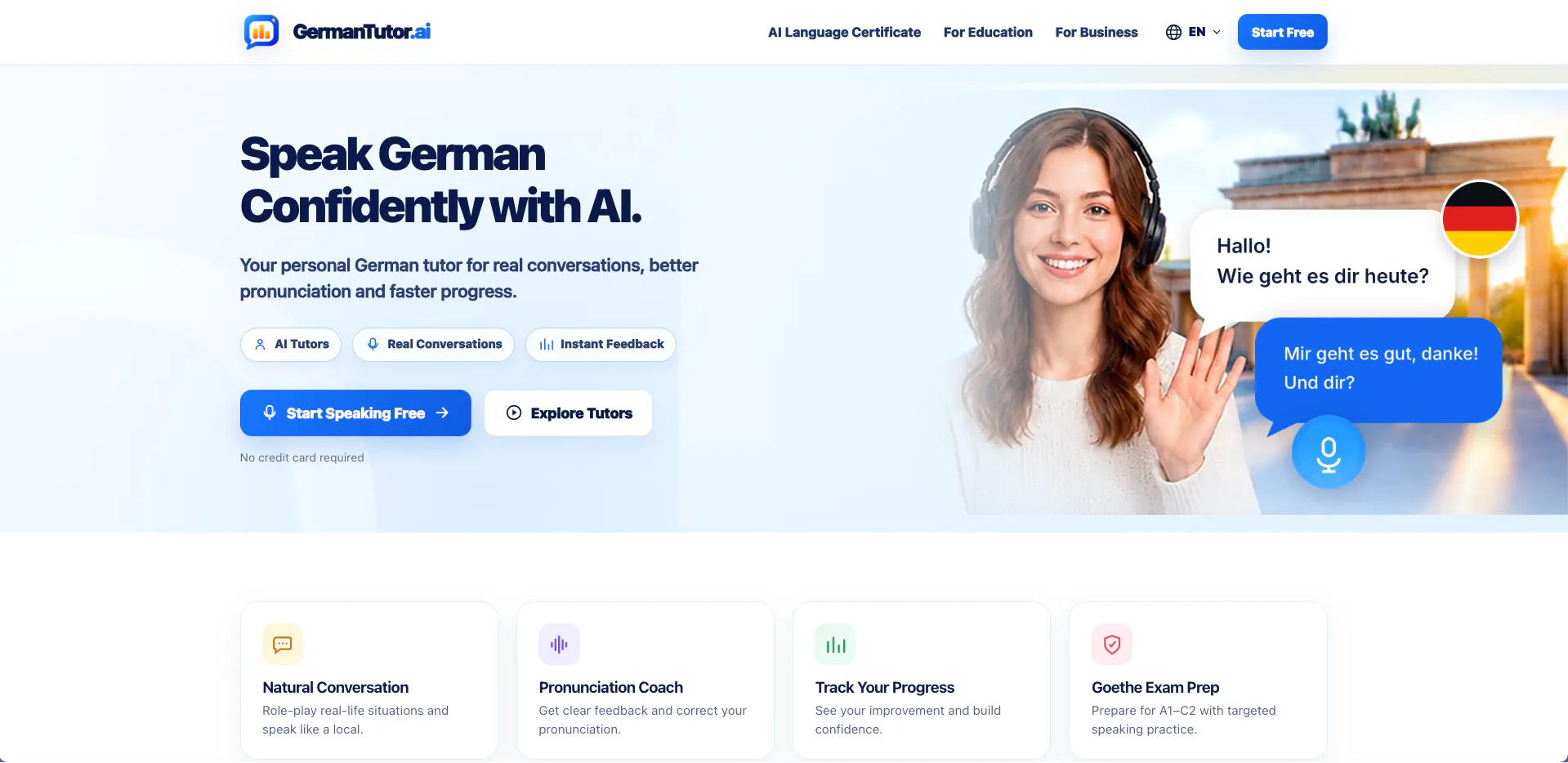 GermanTutor.ai -  free AI German tutor gallery image