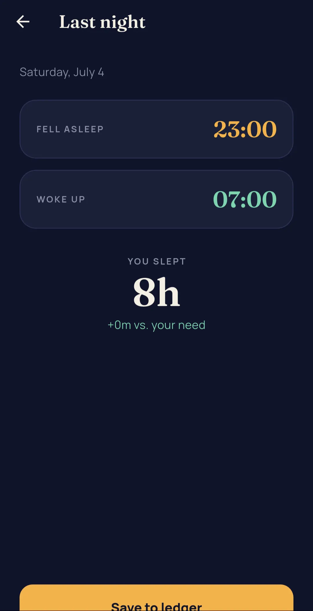Nod: Sleep Debt Tracker screenshot