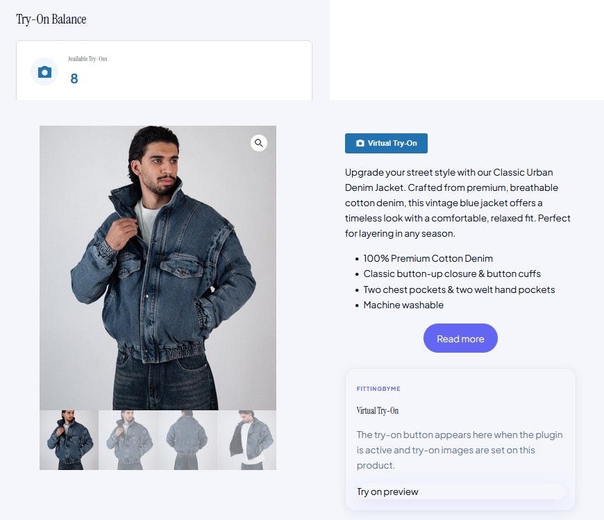 FittingByMe Woocommerce vrtual tryon  gallery image