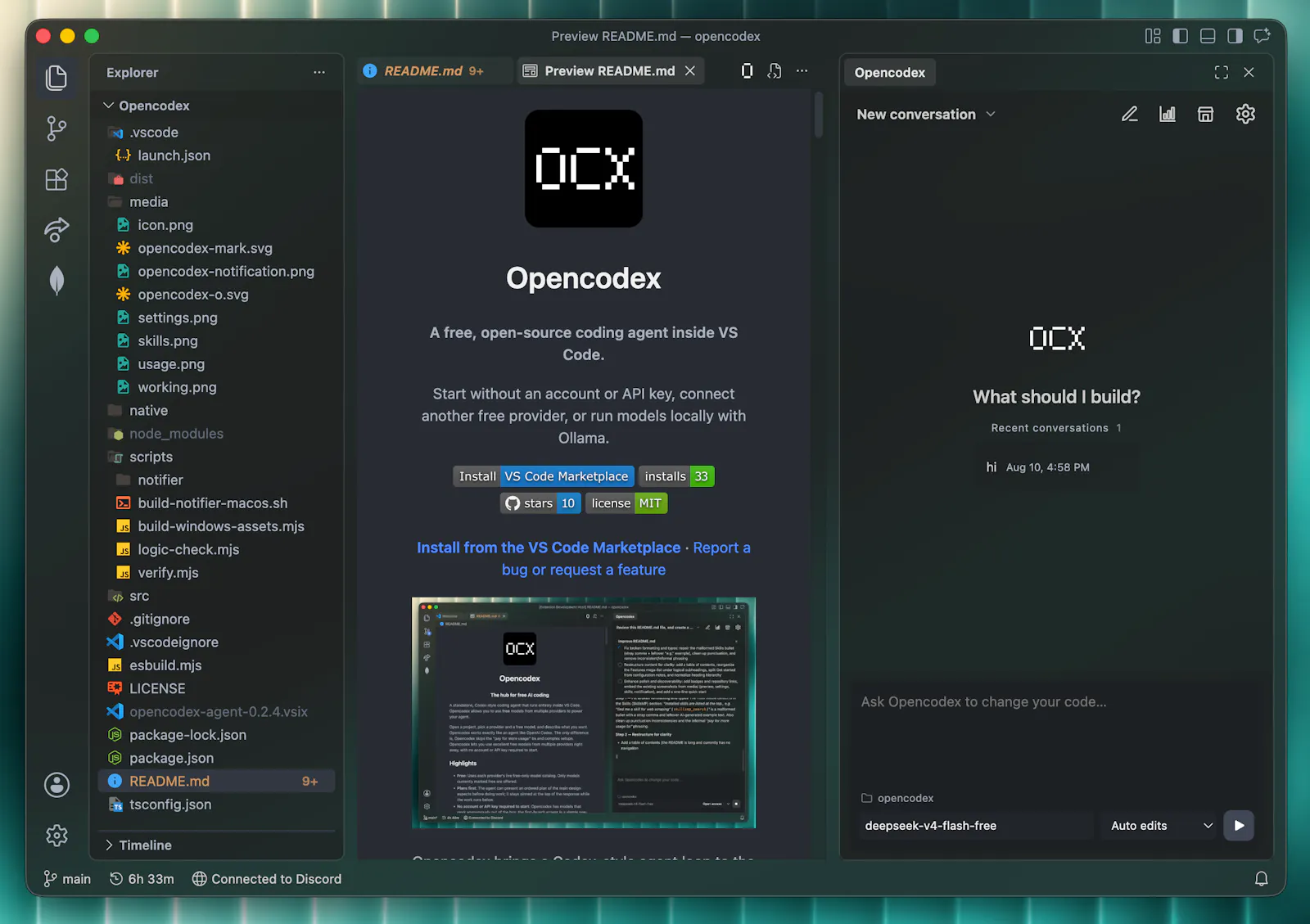 Opencodex screenshot 2