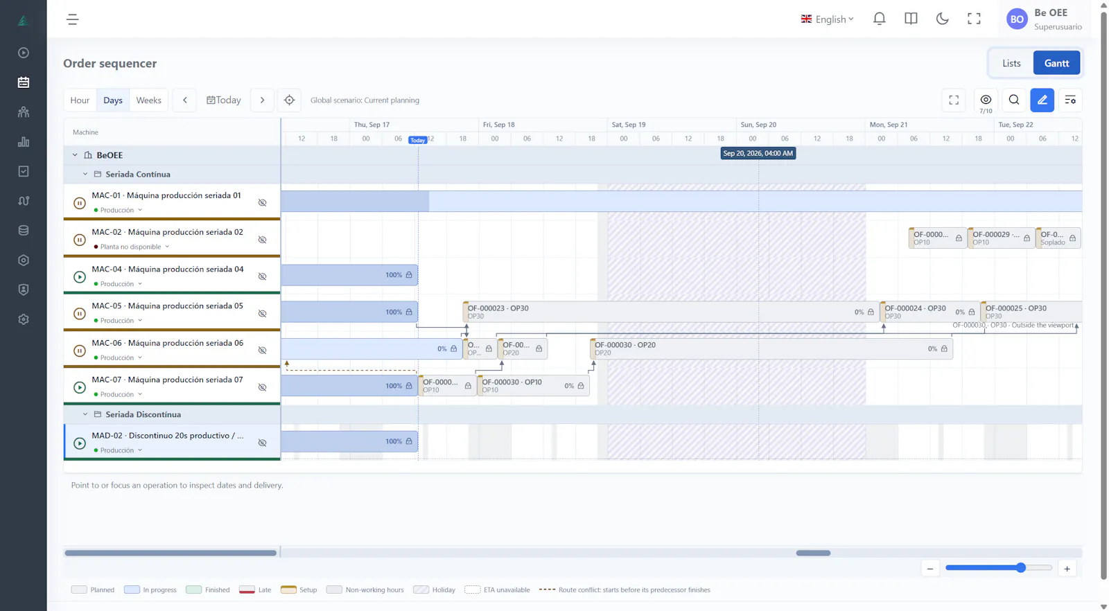 BeOEE screenshot 3