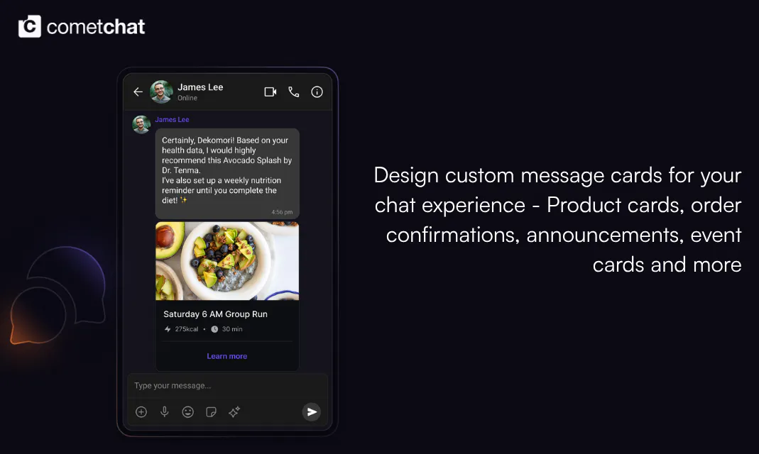 Interactive card messages for chat screenshot 2