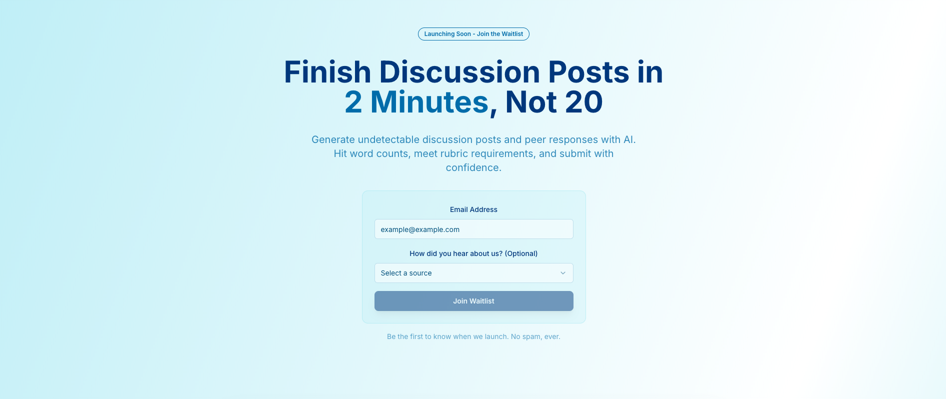 Discussion AI - Main product screenshot demonstrating key features and user interface
