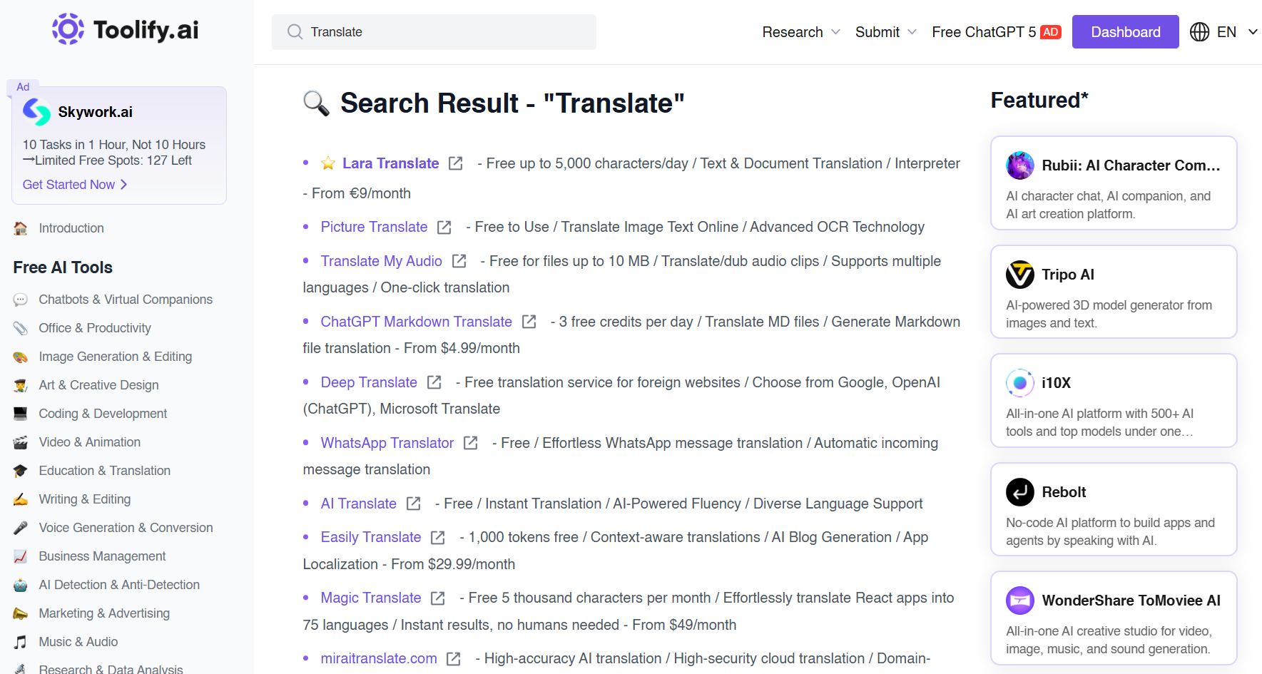 Toolifyによる無料のAIツール - トライアルトラップなしで、実際に無料のAIツールを見つけます。メディア2