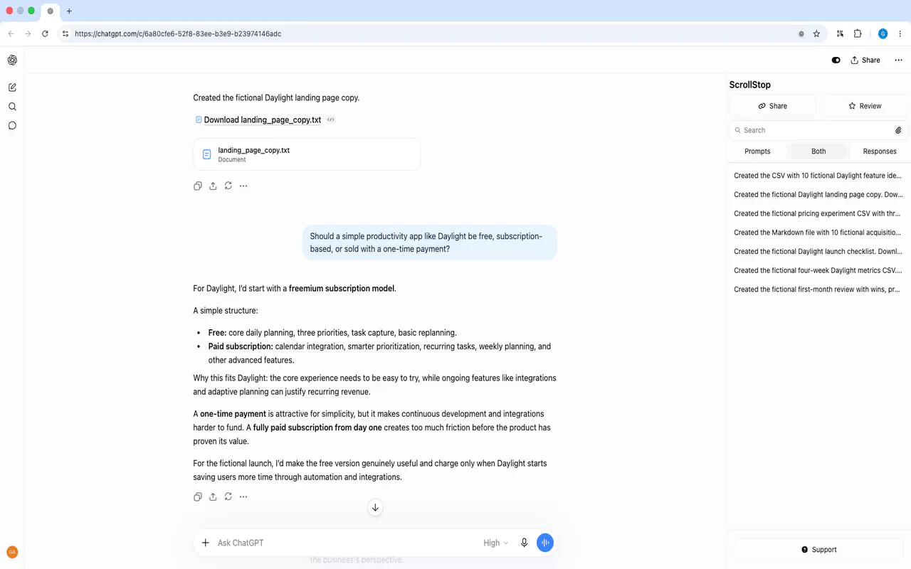 ScrollStop: Navigate Long ChatGPT Chats screenshot