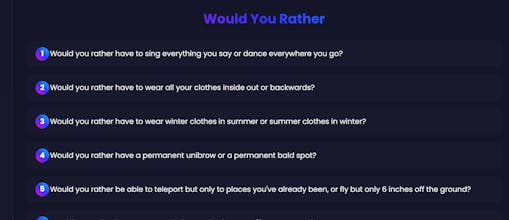 Freaky Questions Generator gallery image