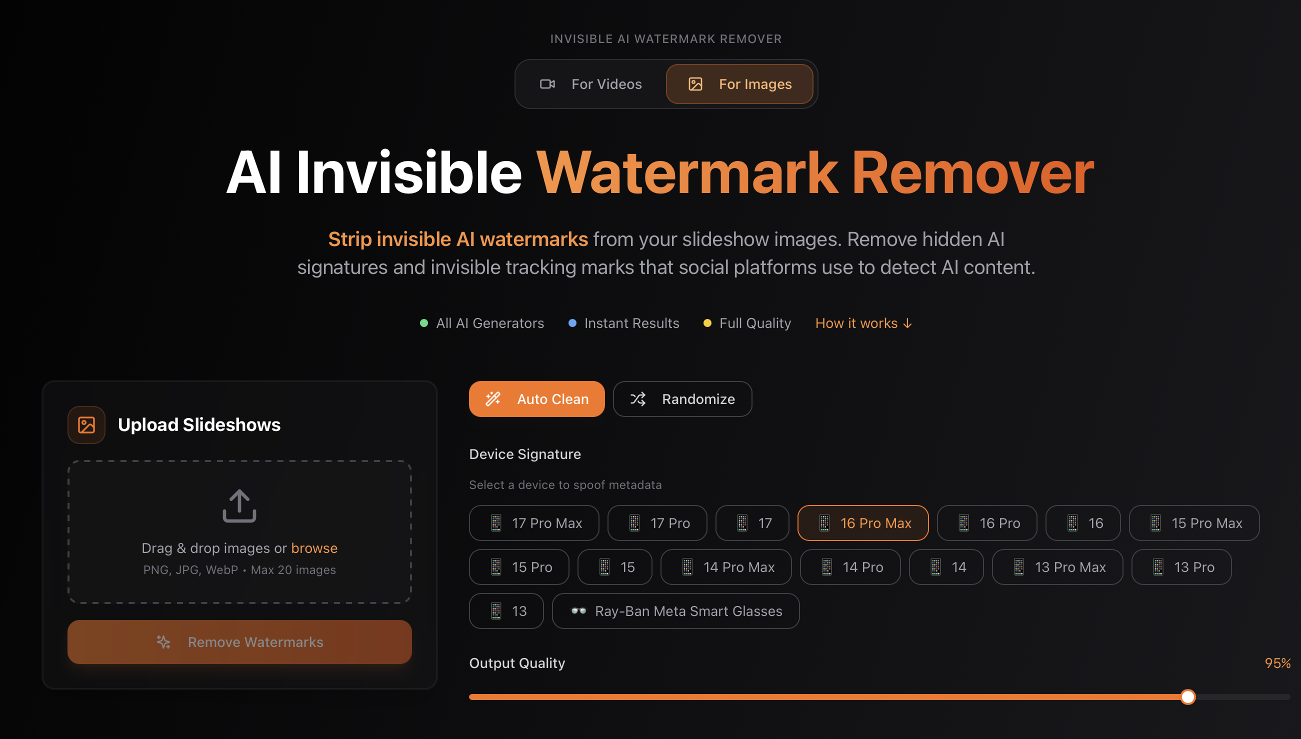 Invisible AI Watermark Remover - Main product screenshot demonstrating key features and user interface