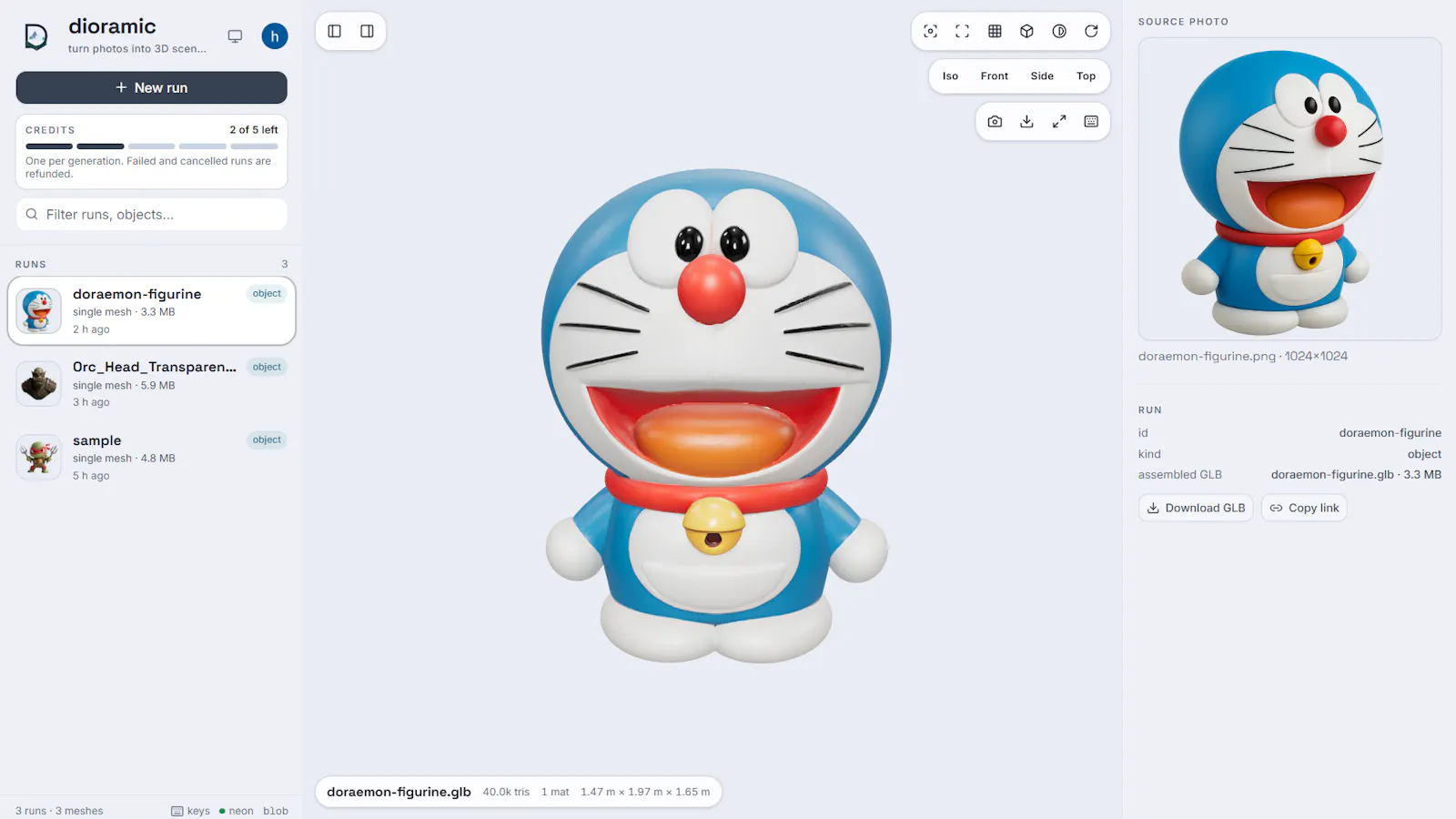 dioramic — turn a photo into a 3D model screenshot 4