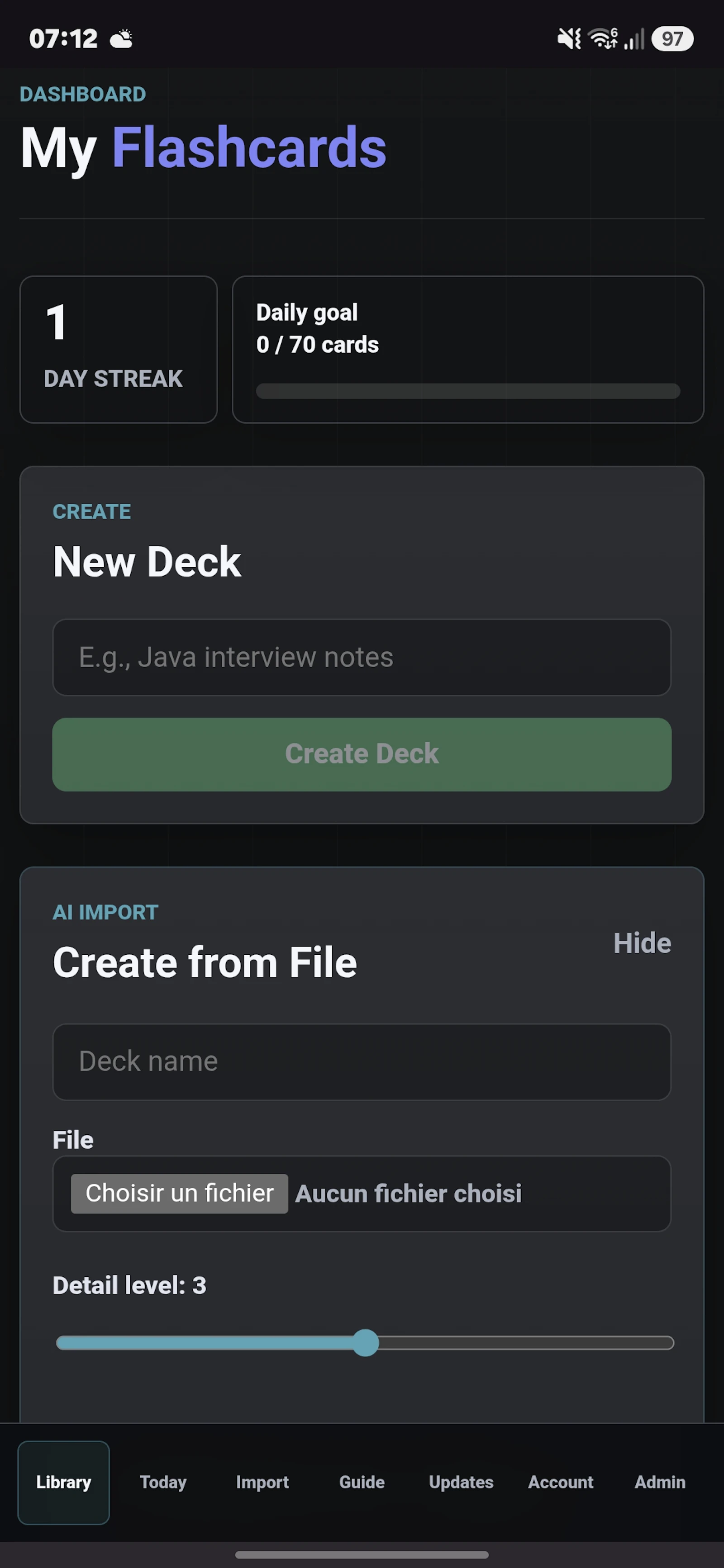 Project flashcards screenshot 3