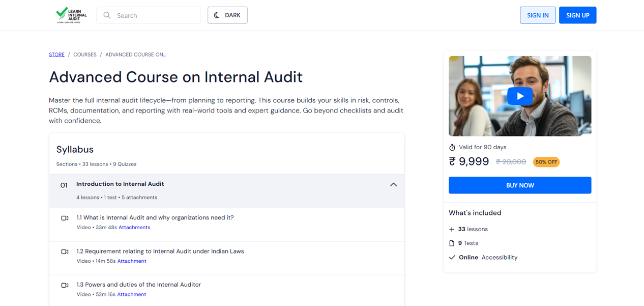 Advanced Course on Internal Audit media 2