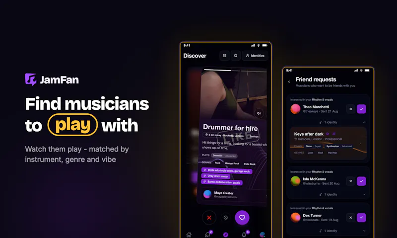 JamFan: Musician & Band Finder screenshot 1