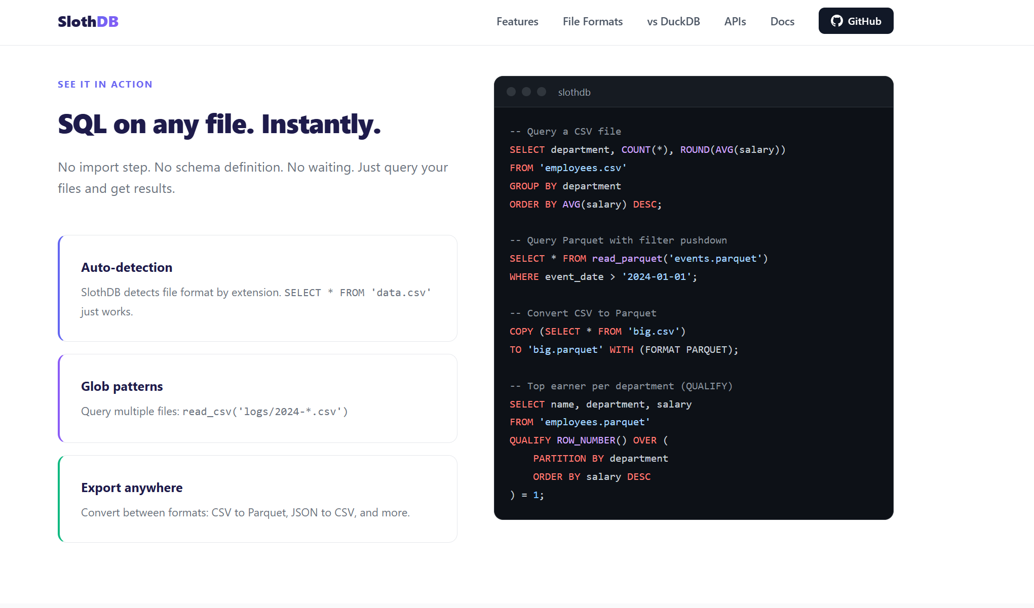 SlothDB gallery image