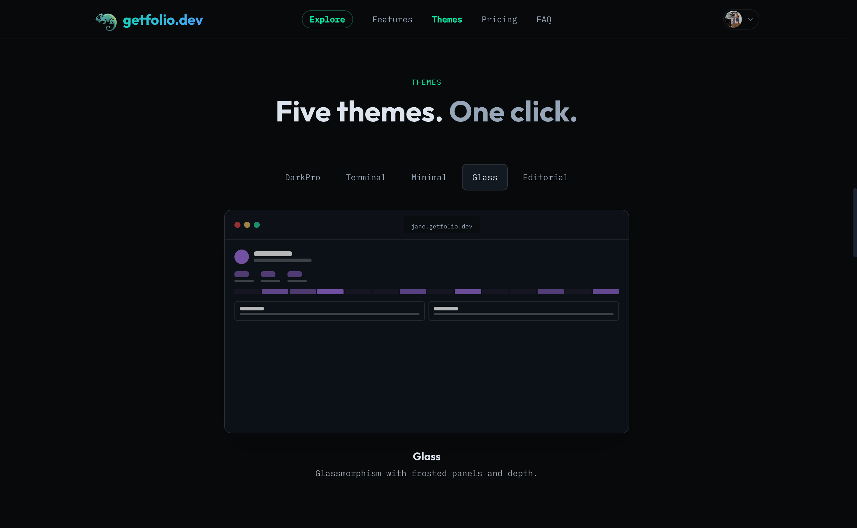 getfolio.dev gallery image