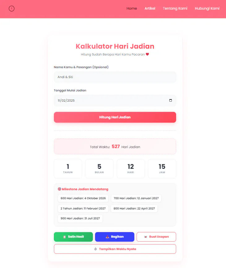 Kalkulator Jadian gallery image