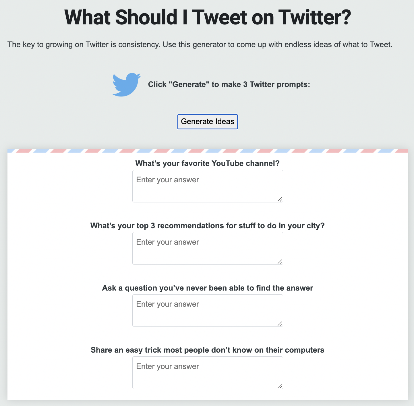Wat moet ik tweeten? - Een generator die u Twitter -ideeën geeft om te posten media 3