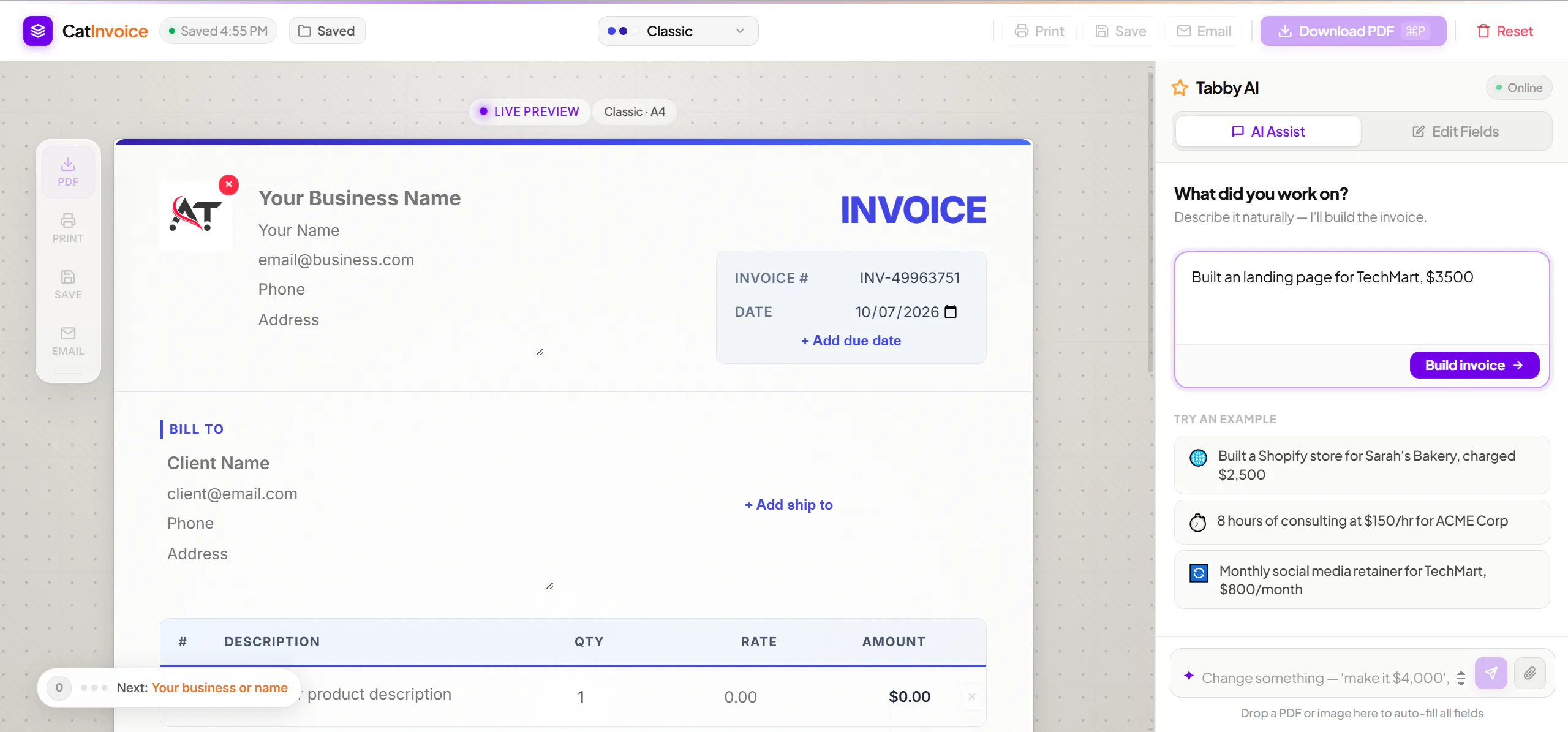 Cat Invoice gallery image