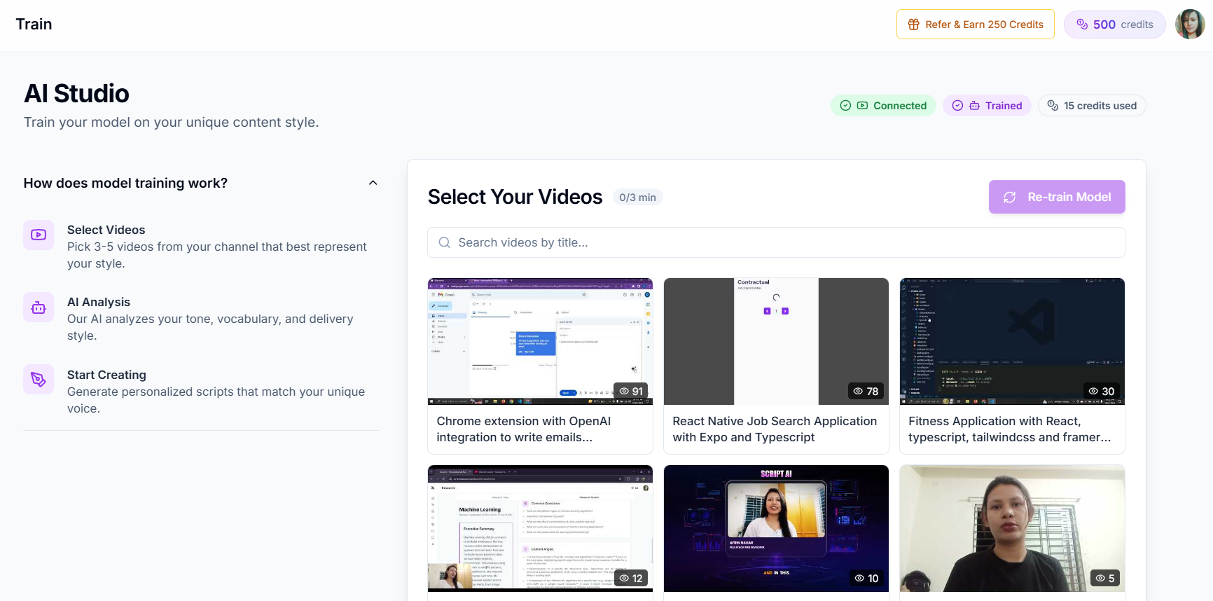 Creator AI - Screenshot 4 showing product features and functionality