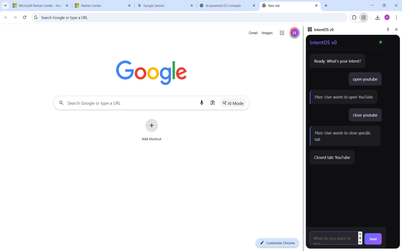 IntentOS - Screenshot 2 showing product features and functionality
